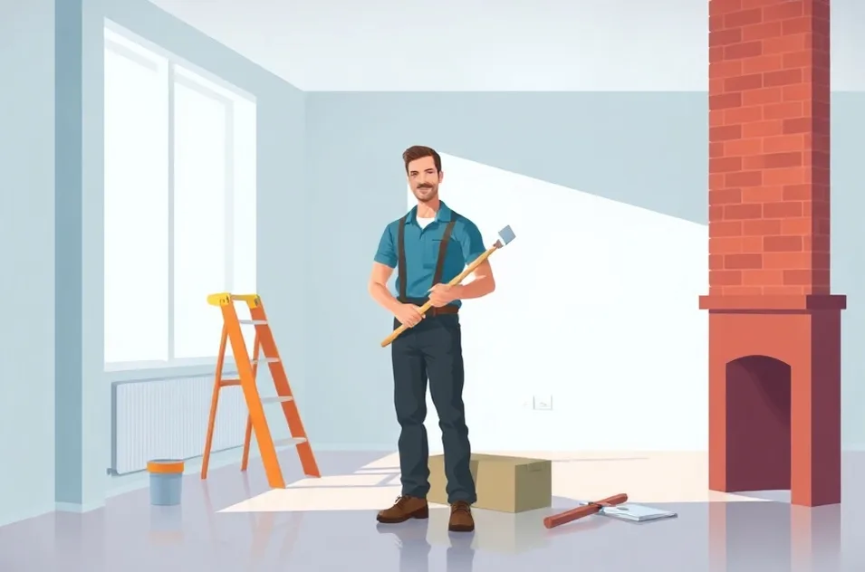 Intérieur rénové après travaux de peinture à Olivet